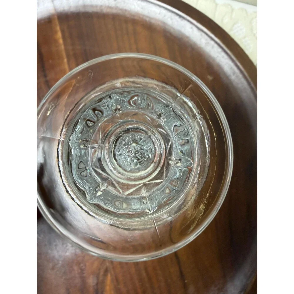 VTG Homeco Clear Pressed Glass Hurricane Candle Holder Peg Votive Scalloped